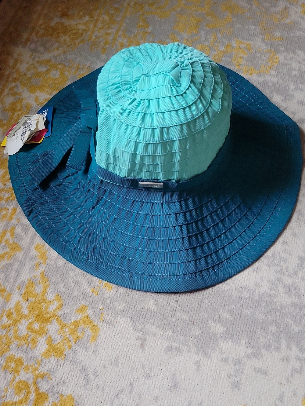 San Diego Hat Company Teal and Aqua Wide Brim Sun Hat